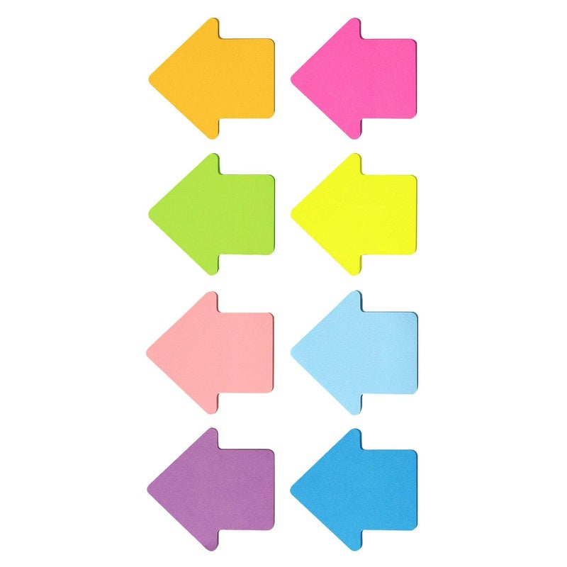 SIMONA Arrow Shape Sticky Notes 8 Color Bright Colorful Sticky Pad 75 Sheets/Pad Self-Sticky Note Pads (8 Pads) - Image 1